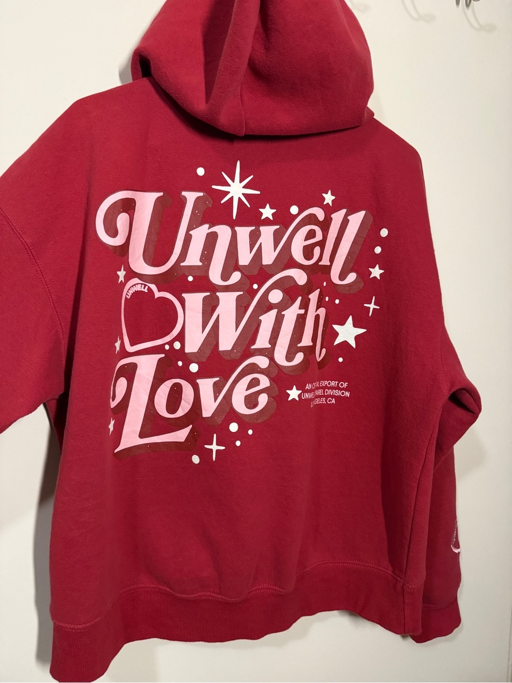 Medium Unwell With Love Red Graphic Hoodie